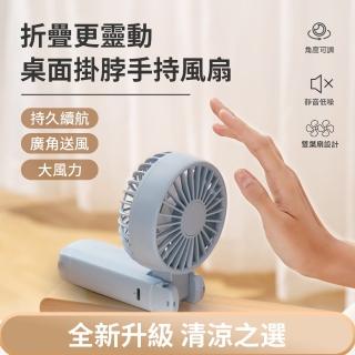 【CYKE】F16雙葉手持風扇 掛脖風扇 桌上小風扇 頸掛雙風扇 迷你隨身折疊電風扇 桌面立扇