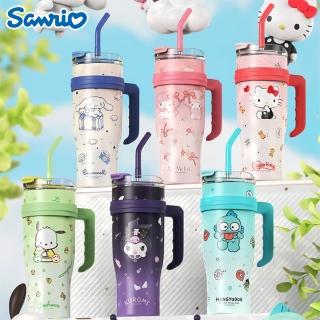 【SANRIO 三麗鷗】304不鏽鋼雙飲保溫杯冰霸杯隨行杯 1200ml(酷洛米/大耳狗/美樂蒂/帕恰狗/凱蒂貓/人魚漢頓)