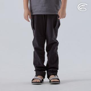 【ADISI】童彈性快乾兩側立體袋休閒長褲 AP2411079 黑色(多口袋 四面彈 吸濕排汗 休閒褲)