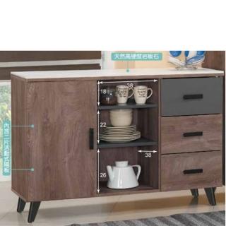 【AS 雅司設計】AS雅司-基多灰橡色巖板4尺碗盤櫃-120*40*83cm