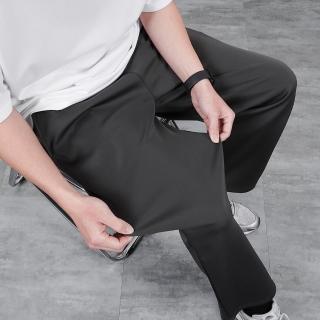 【AMERO】男女款 彈力休閒褲(男女款 彈力休閒褲 鬆緊褲頭 直筒褲 情侶裝)