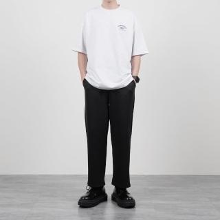 【AMERO】男女款 彈力休閒褲(男女款 彈力休閒褲 鬆緊褲頭 直筒褲 情侶裝)