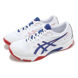 【asics 亞瑟士】排球鞋 GEL-Rocket 11 男鞋 女鞋 白 藍 紅 室內運動 緩震 羽排鞋 亞瑟士(1073A065105)