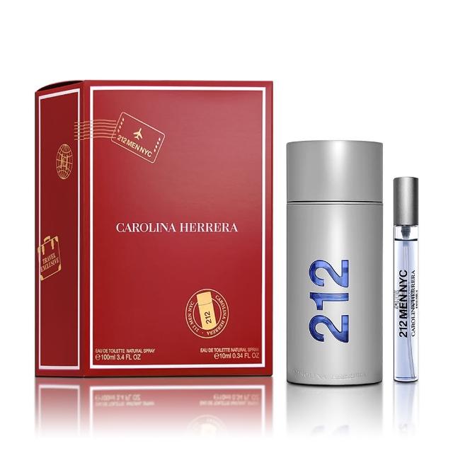 【Carolina Herrera】212 都會男性淡香水香氛禮盒-淡香水 100ML+隨身瓶 10ML(平行輸入)