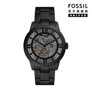 【FOSSIL 官方旗艦館】Townsman 摩登都會機械手錶 黑色不鏽鋼錶帶 44 MM ME3269