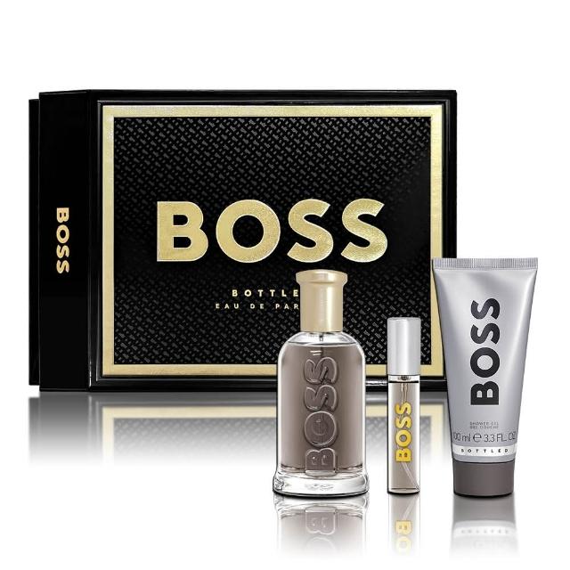 【HUGO BOSS】自信男性淡香精香氛禮盒-淡香精100ML+隨身瓶10ML+沐浴膠 100ML(平行輸入)