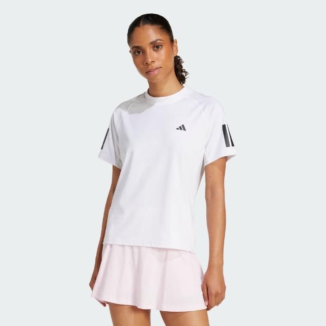 【adidas 愛迪達】短袖上衣 女 訓練 慢跑 亞規 CLUB TEE 白 JN7094