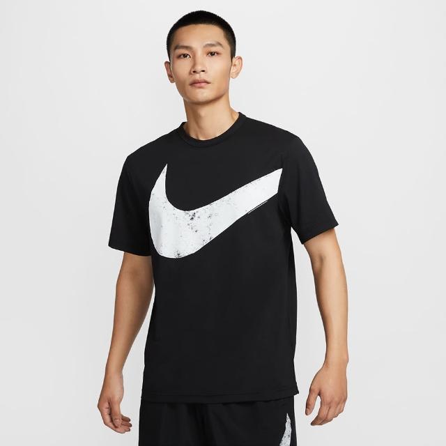 【NIKE 耐吉】短袖上衣 男款 運動 AS M NK DF HYVERSE SWOOSH TOP 黑 FZ1065-010