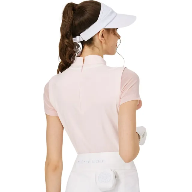 【BLKTEE GOLF】出清特價 網紗袖圓領女短袖上衣-粉紅.寶藍(高爾夫短袖上衣 golf球衫)