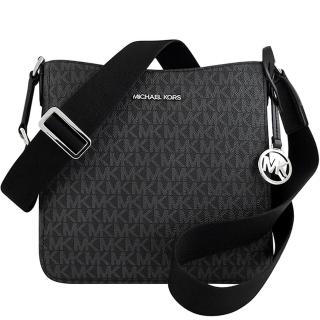【Michael Kors】Jet Set Travel LOGO PVC斜揹包(黑色)