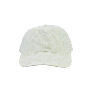 【COACH】Logo純棉棒球帽鴨舌帽(白堊色C)
