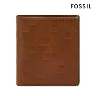 【FOSSIL 官方旗艦館】Minecraft 聯名限定版草地方塊雙折皮夾-咖啡色 ML4709200