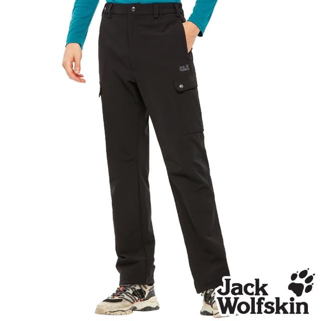 【Jack wolfskin 飛狼】男 帥氣休閒長褲 細緻內磨毛保暖 登山褲(黑)