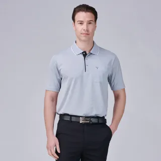 【Emilio Valentino 范倫鐵諾】男短袖POLO衫 吸濕排汗 機能彈力  口袋 POLO衫 台灣製造 灰(15-5V9903)