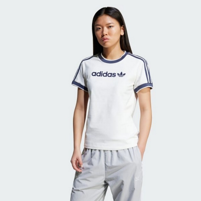 【adidas 愛迪達】運動 休閒 短袖 T恤 女上衣 LINEAR CALI TEE(JD2723)