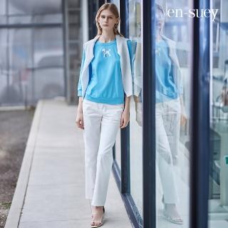 【en-suey 銀穗】口袋設計直管長褲-女(春夏新品６折)