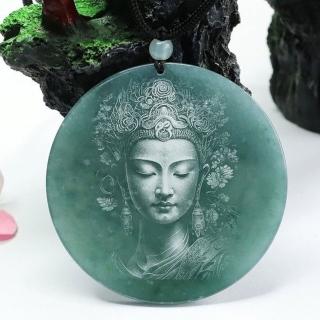 【KT DADA】觀音玉佩 項鍊 項鍊女 保平安 翡翠觀音 玉墜 吊墜 玉石 護身符 辟邪項鏈 開運項鏈