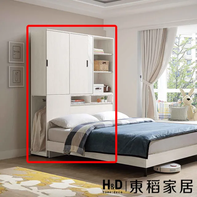 【H&D 東稻家居】衣櫃式床頭箱5尺 雙人收納床頭 床頭片(TJS1-08001)