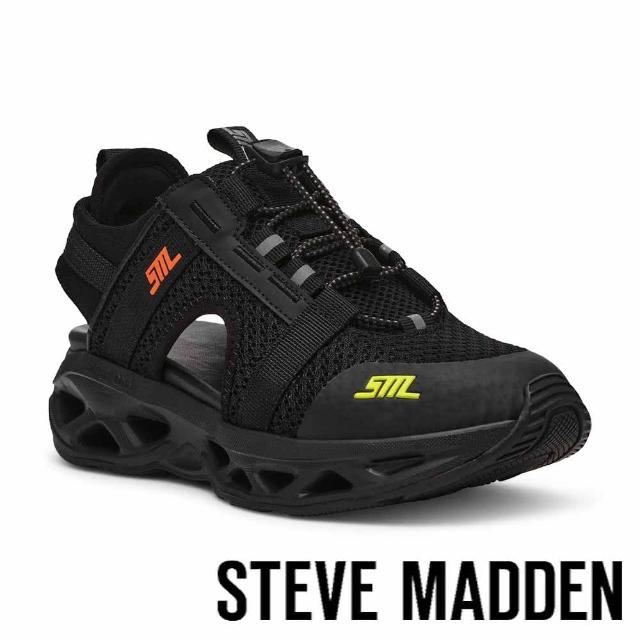 【steve madden】拼接透氣簍空休閒鞋 URGE 7(黑色)