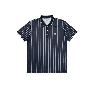 【FILA官方直營】男款 吸濕排汗短袖 短袖POLO衫-丈青(1POZ-1706-NV)