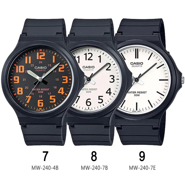 【CASIO 卡西歐】經典日系簡約指針錶-9款可選 父親節 送禮(MW-240系列)