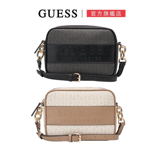 【GUESS】壓紋LOGO印花小肩背包(兩色任選)