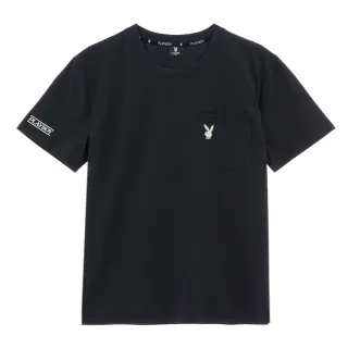 【PLAYBOY】涼感口袋圓領T-SHIRT(深灰色)