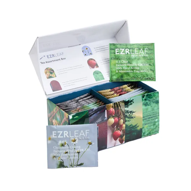 【EZR Leaf 一澤茶】嚴選純茶系列組22入/盒_附提袋(台灣好茶/原葉/立體茶包/送禮自用)