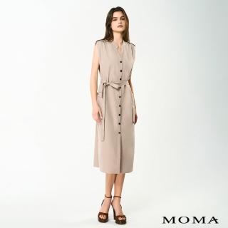 【MOMA】雅緻無袖風衣式洋裝(卡其色)
