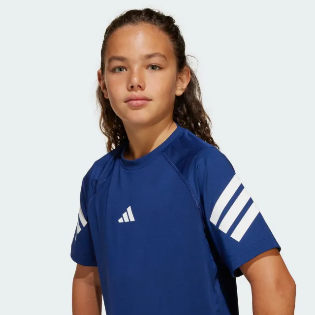 【adidas 愛迪達】短袖上衣 童裝 大童 男女童 訓練 吸濕排汗 J SPR TEE 藍 JD0120