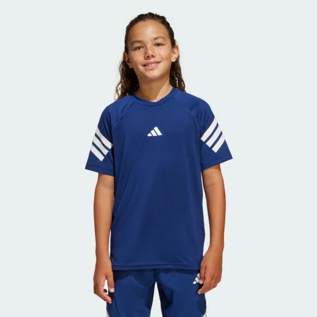 【adidas 愛迪達】短袖上衣 童裝 大童 男女童 訓練 吸濕排汗 J SPR TEE 藍 JD0120