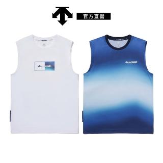 【DESCENTE】迪桑特 男士 水上運動無袖上衣 無袖背心(藍色/白色)