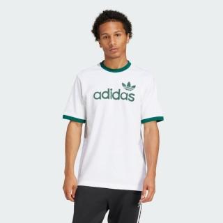 【adidas 愛迪達】短袖上衣 男 三葉草 SIMPLE TEE OR 白綠 JC8371