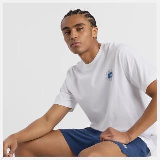 【NEW BALANCE】NB 短袖上衣 男 美規 白 MT51923WT