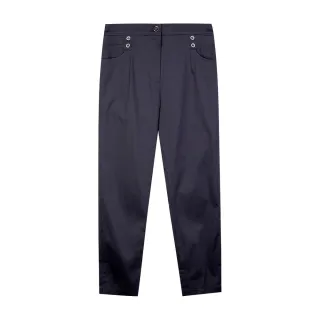 【MYVEGA 麥雪爾】高含棉口袋造型雙銀釦九分休閒褲-深灰