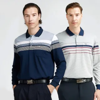 【Emilio Valentino 范倫鐵諾】男 長袖POLO衫 棉質舒適透氣 男上衣 polo 薄款 台灣製(多款選)