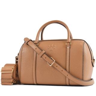 【TORY BURCH】THEA 荔枝紋手提/斜背二用波士頓包-棕色/大