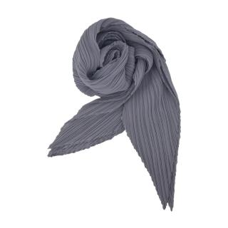 【ISSEY MIYAKE 三宅一生】PLEATS PLEASE 四摺素面斜紋圍巾(深灰)
