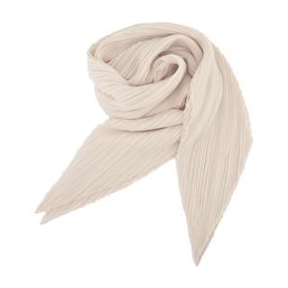 【ISSEY MIYAKE 三宅一生】PLEATS PLEASE 四摺素面斜紋圍巾(米)