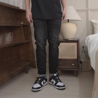 【AMERO】男女款 刷破牛仔褲(男女款 彈性 小刷破牛仔褲 情侶裝)