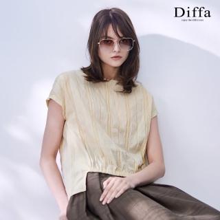 【Diffa】黃條連袖設計上衣-女