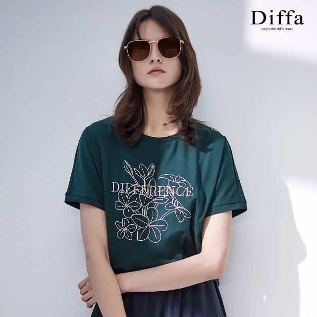 【Diffa】簡約DIFFERENCE電繡針織衫-女