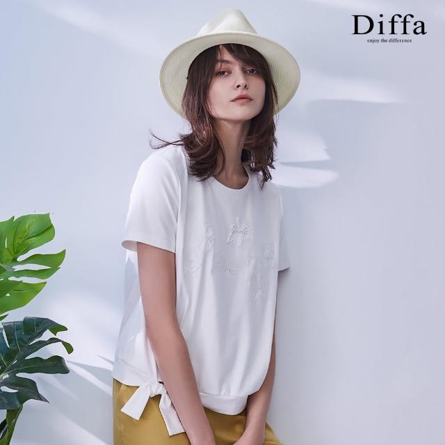 【Diffa】Scenic花卉電繡針織衫-女