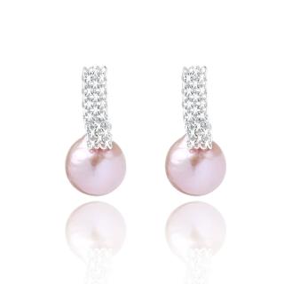 【Olivia Yao Jewellery】純銀 粉色貝霓 珍珠垂墜耳環(Soft Collection)