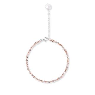 【Olivia Yao Jewellery】純銀 玫瑰金 金蔥閃亮 珍珠手鍊(COSMOS Collection)