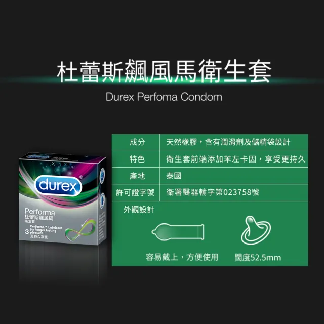【Durex 杜蕾斯】飆風碼保險套3入x2(共6入-避孕套/衛生套/持久溫存系列)