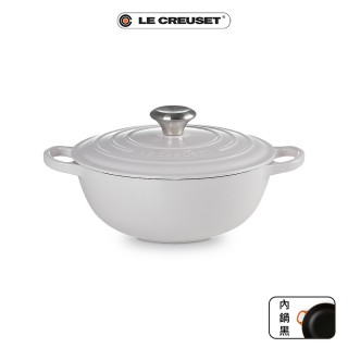 【Le Creuset】典藏琺瑯鑄鐵鍋媽咪鍋 24cm(柔粉紫)