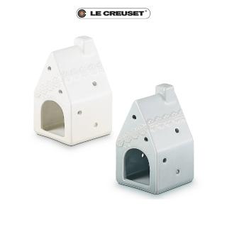 【Le Creuset】瓷器蕾絲花恬小屋造型燭臺(海洋之花/蛋白霜 2色選1)