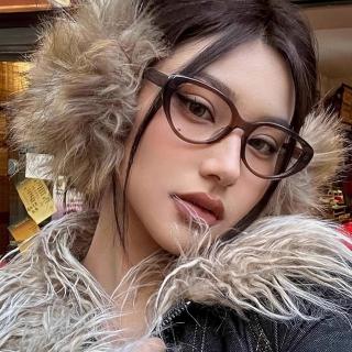 【KT DADA】貓眼眼鏡 復古眼鏡 眼鏡女 鏡框 鏡架 眼鏡框 眼鏡架 tr90鏡框 素顏眼鏡 顯小臉 附眼鏡盒