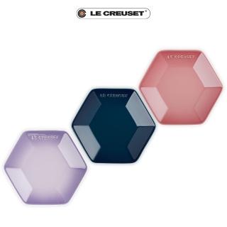 【Le Creuset】瓷器六角盤16cm(薔薇粉/藍鈴紫/極光午夜藍 三色選一)